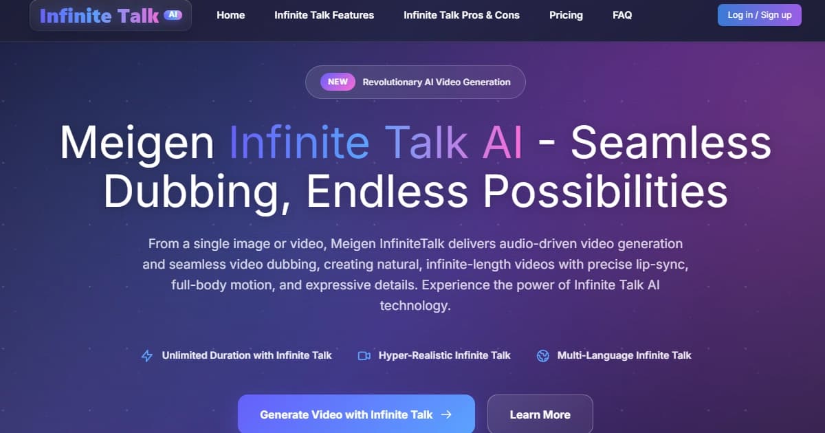 Infinite Talk AI - Product Image