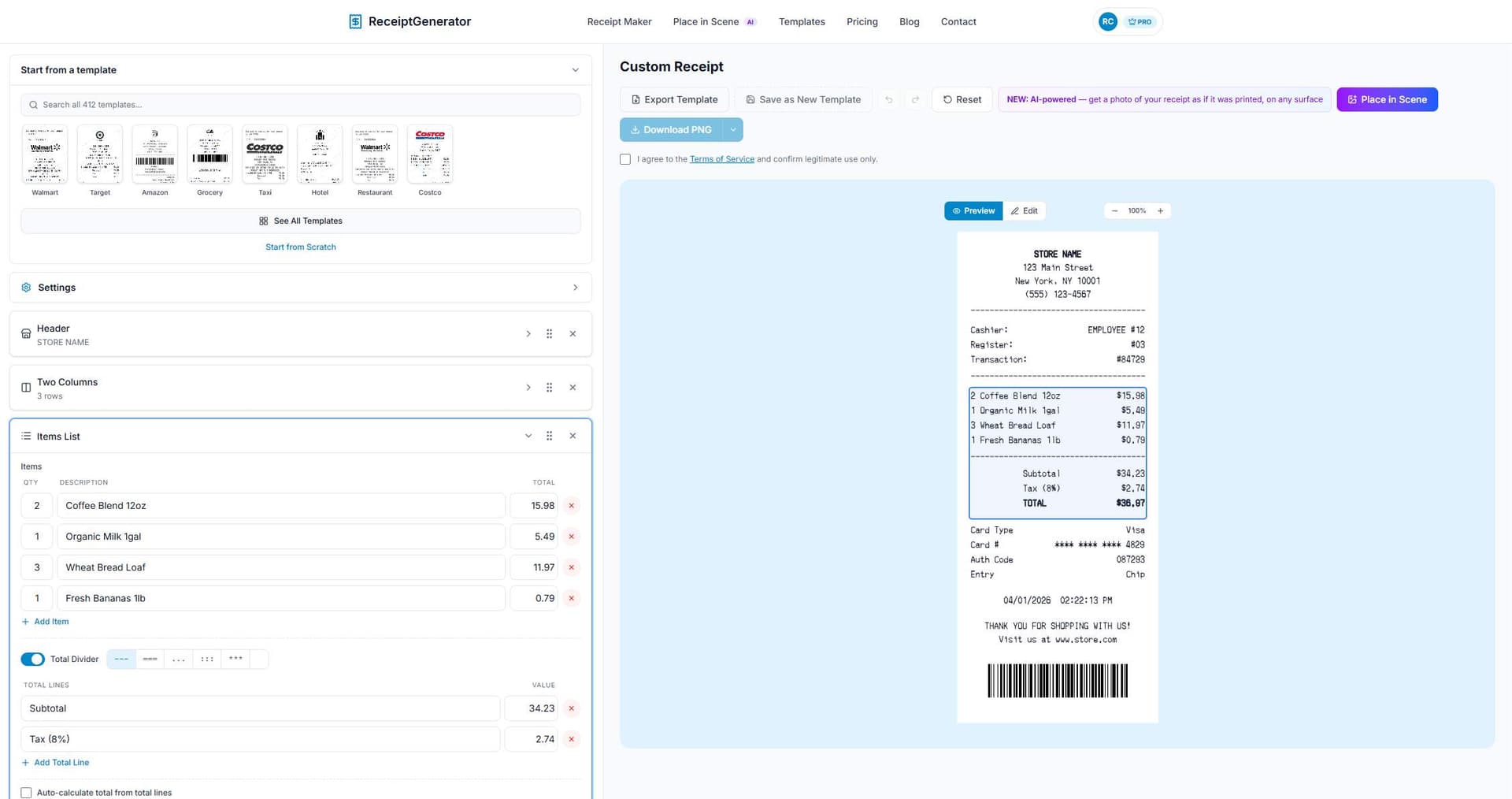 Receipt Generator - Product Image