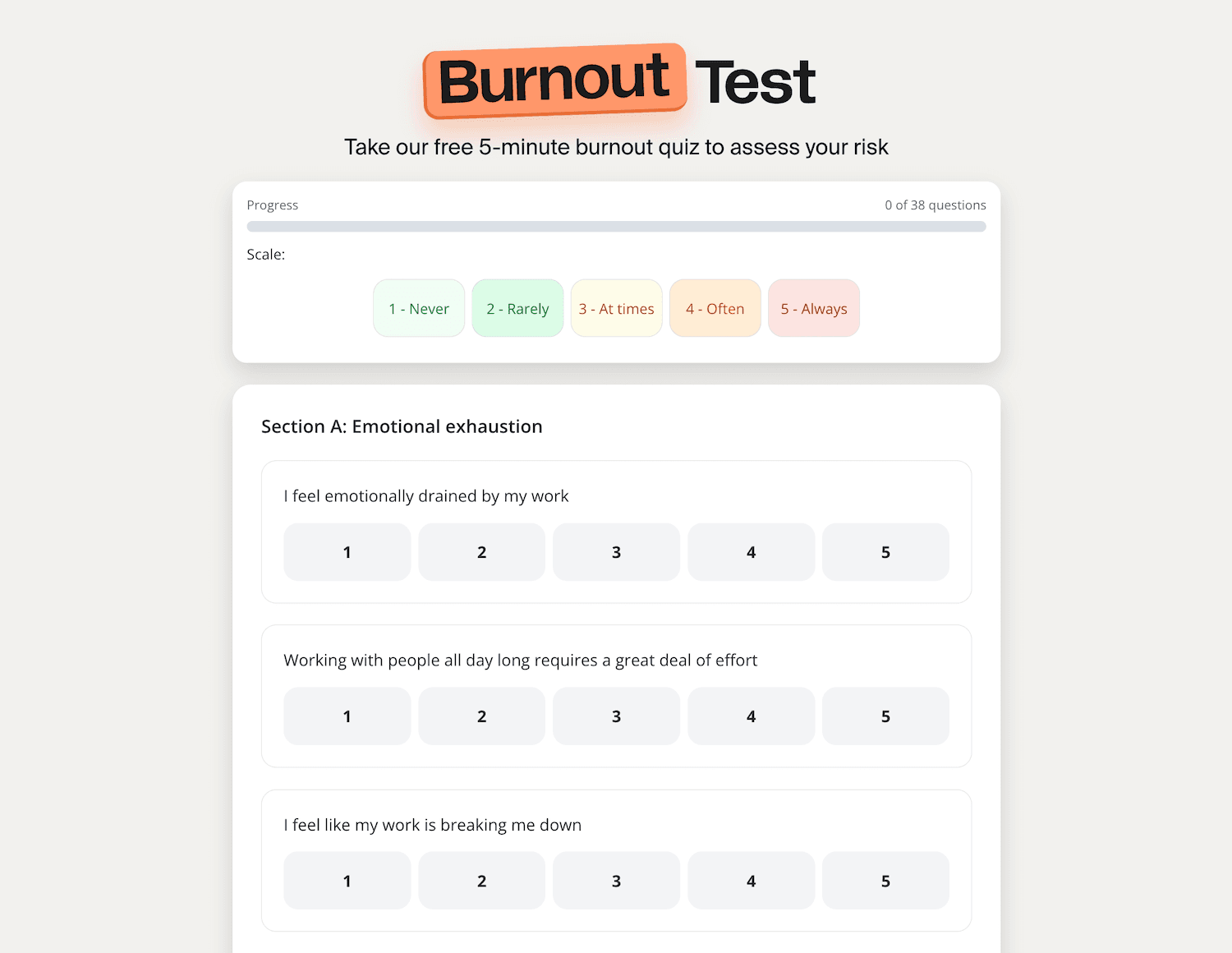 TripleTen Burnout Test - Product Image