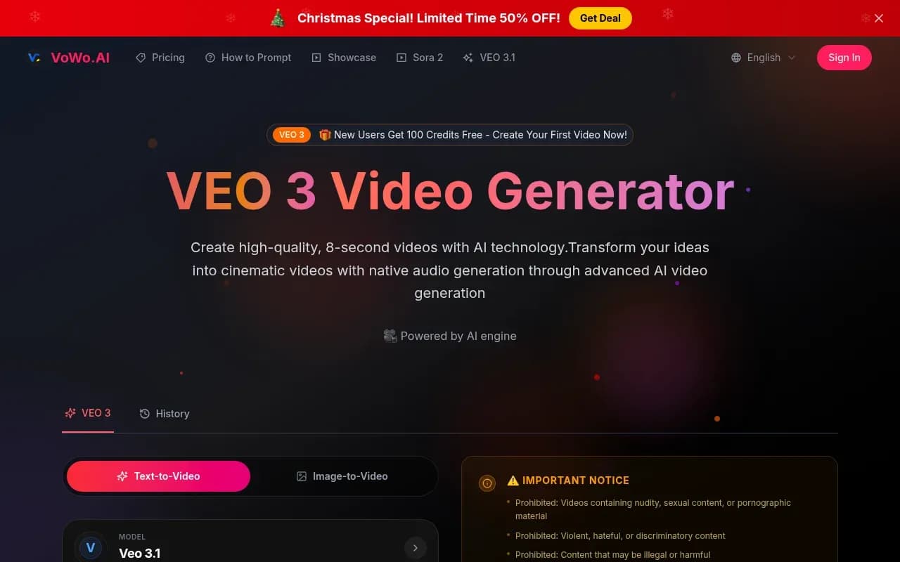 VEO 3 Video Generator - Product Image