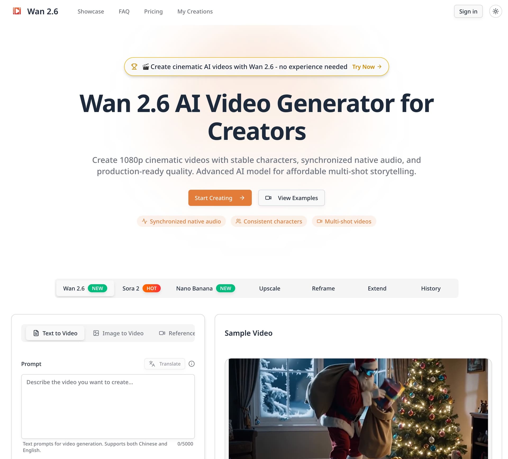 Wan 2.6 AI Video Generator | Multi-Shot & Text to Video - Product Image