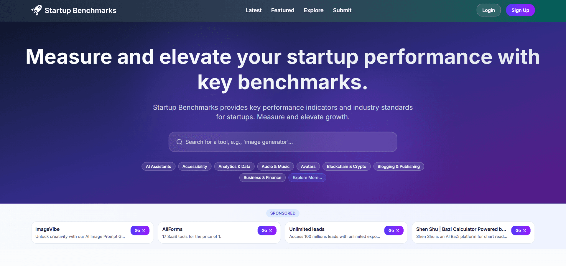 Startup Benchmarks - Product Image