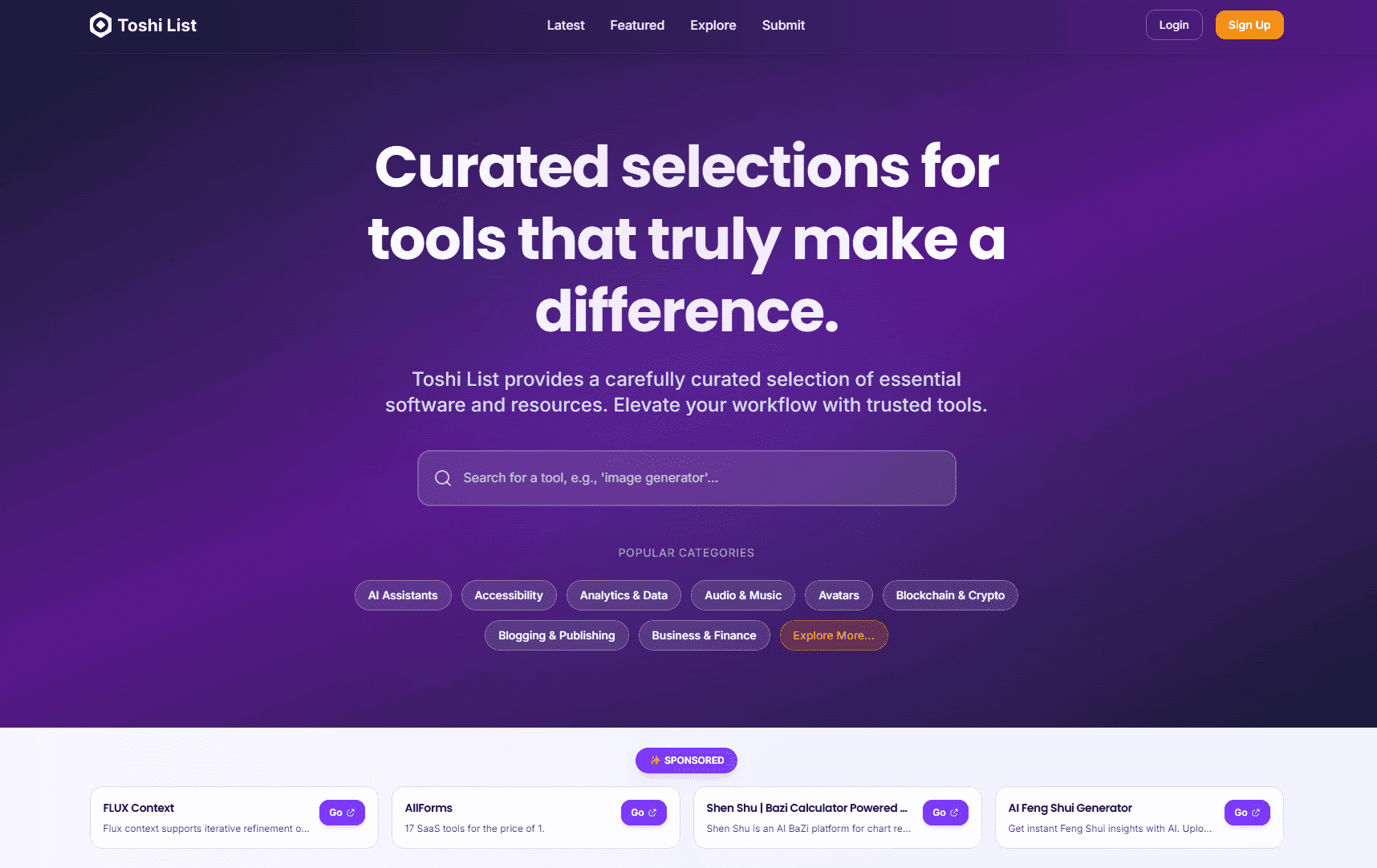 Toshi List - Product Image