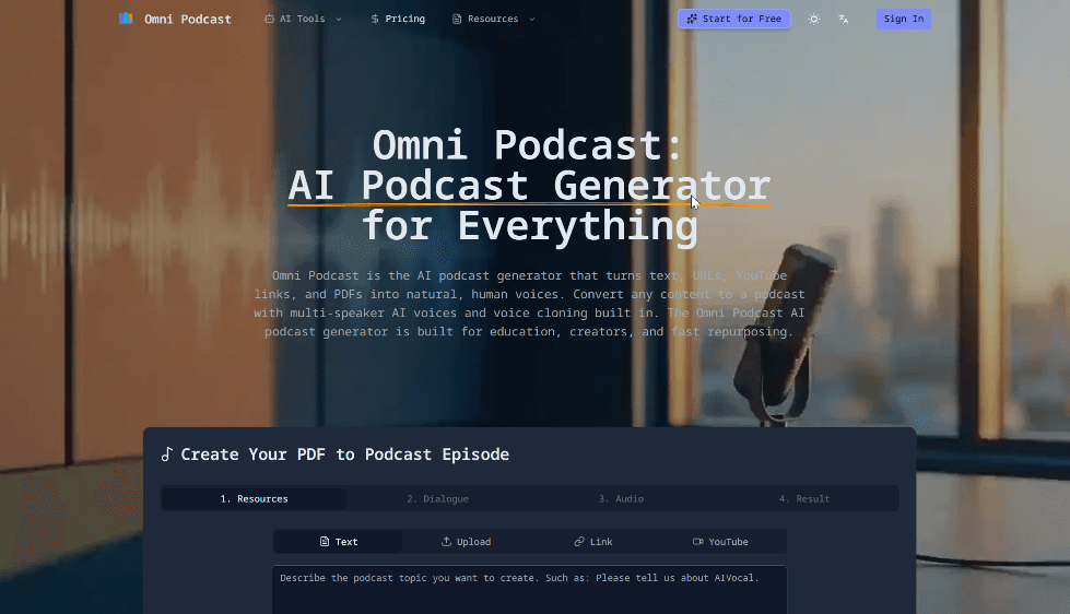 Omni Podcast: AI Podcast Generator - Product Image