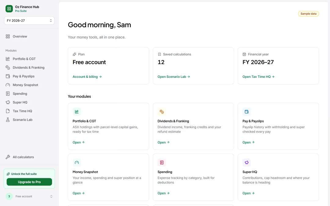 Oz Finance Hub - Product Image