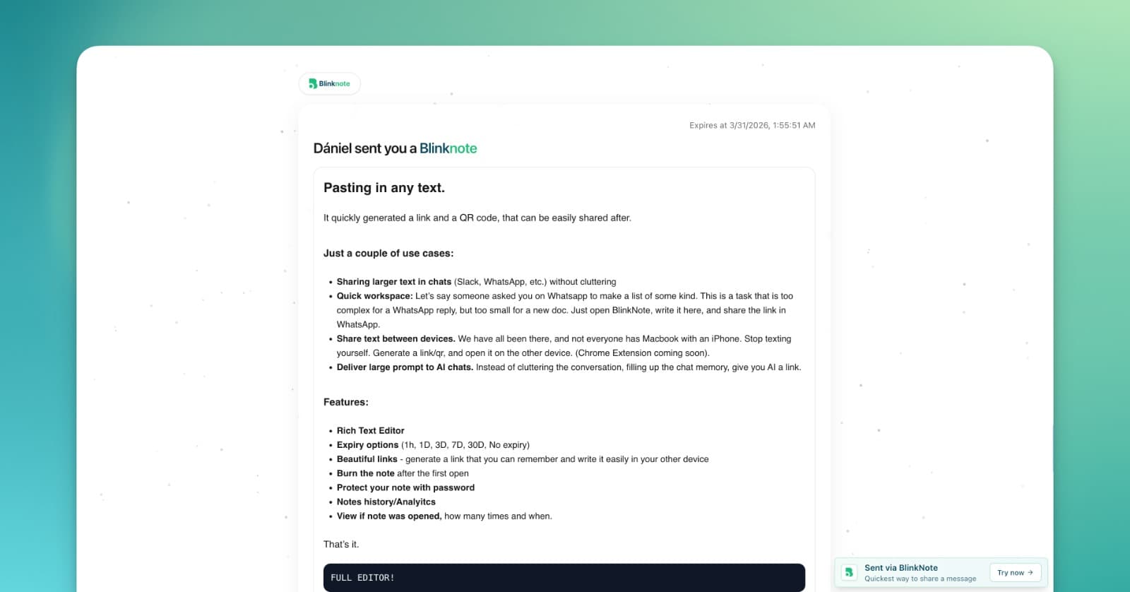 Blinknote - Product Image