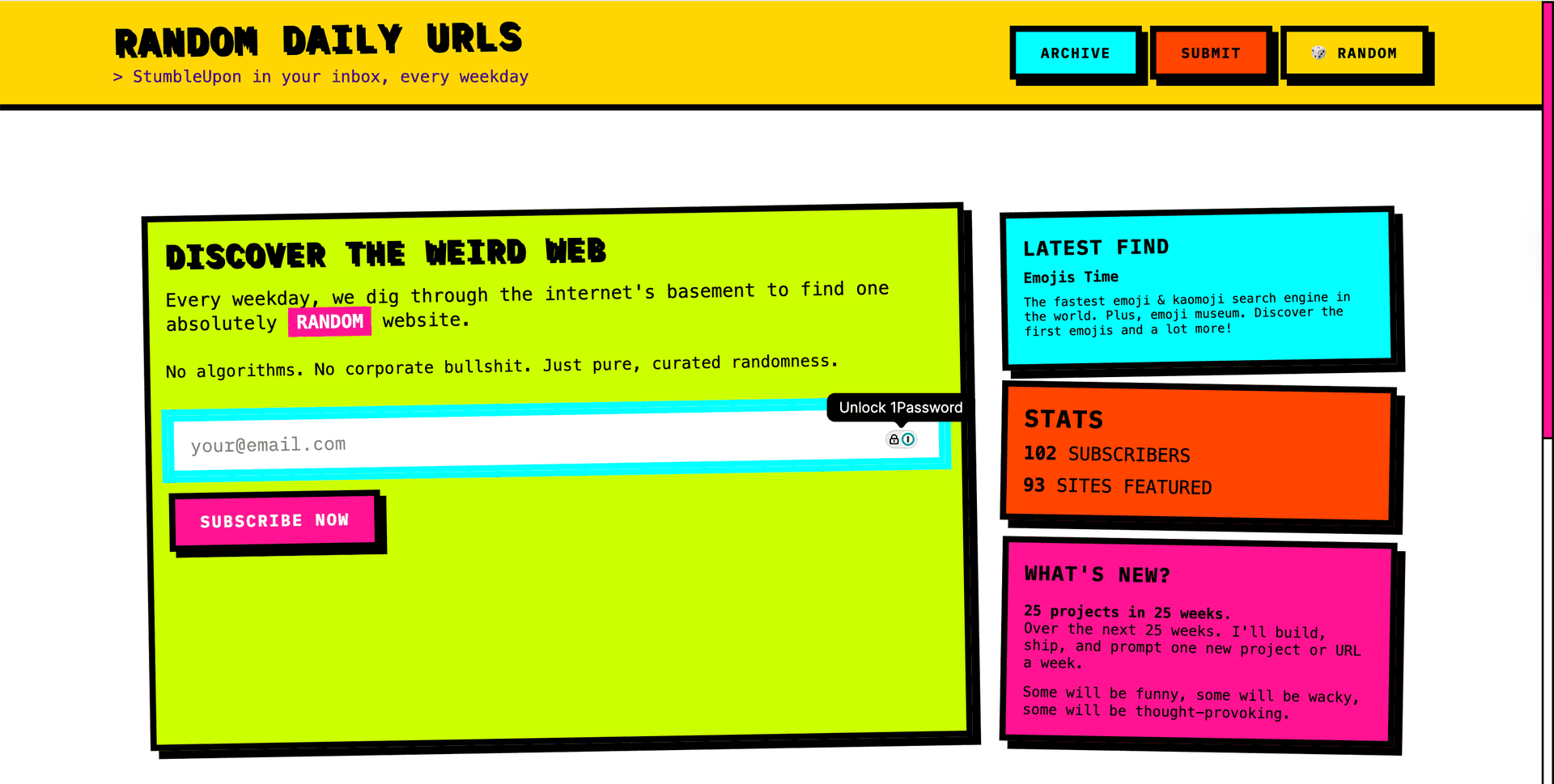 Random Daily Urls - Product Image