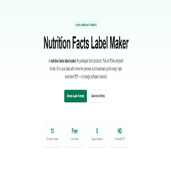 Nutrition Facts Label Maker - Product Image