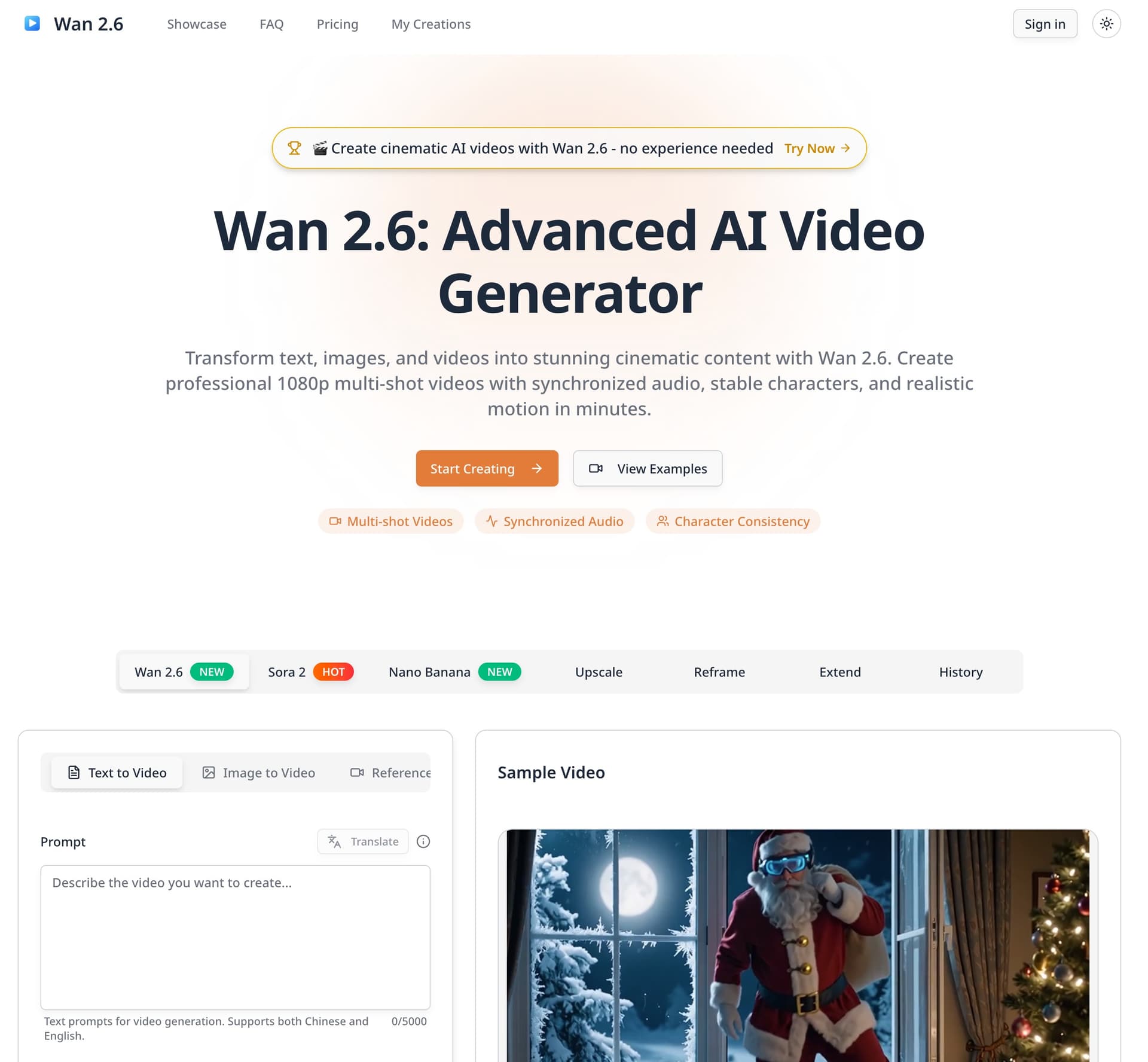 Wan 2.6: AI Video Generator with Multi-Shot & Reference Video - Product Image