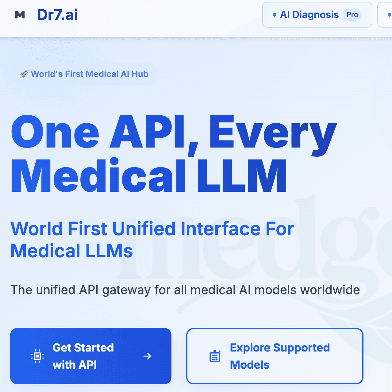Integrate Medical AI with a Single API | dr7.ai logo